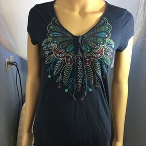 Mudd Junior Woman’s Top Peacock Design S